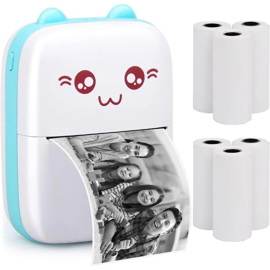 Mini impresora Gatito+ 10 Rollos Papel