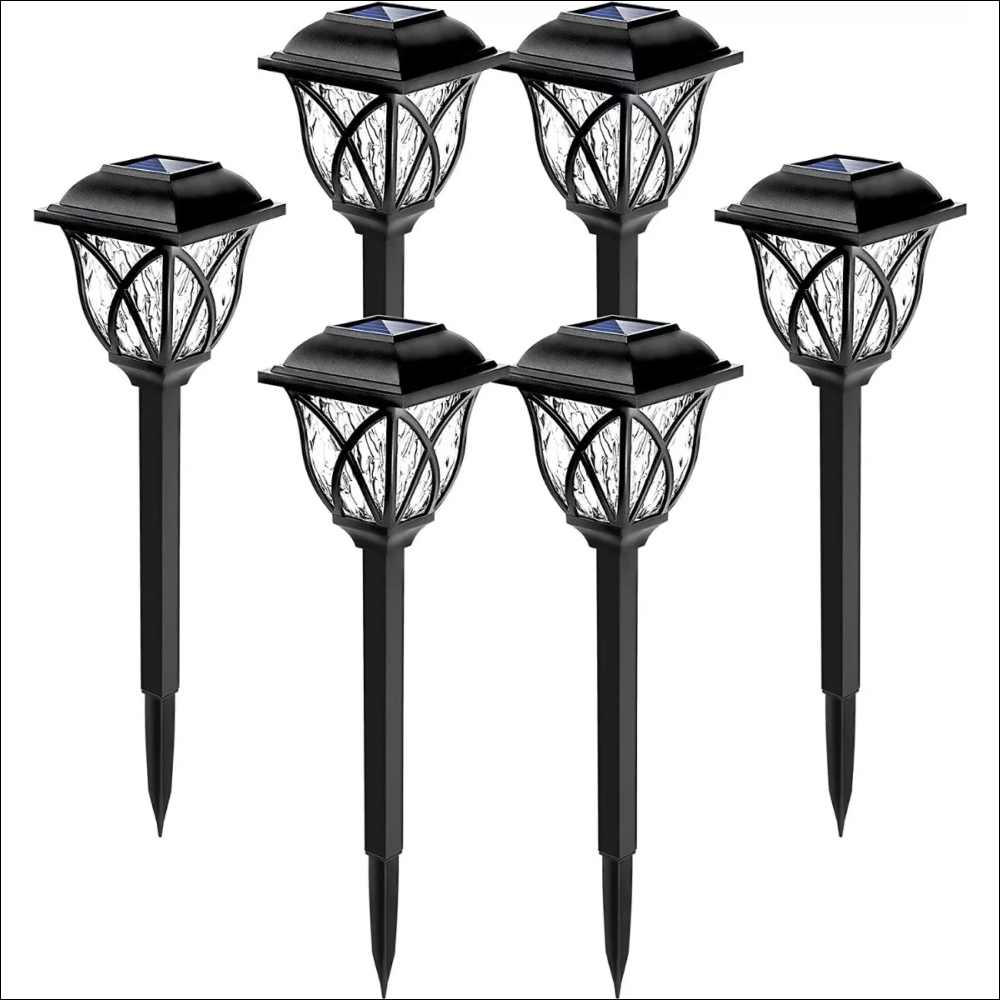 Pack 6 Estaca foco solar Led jardin 25cm